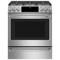 Café 30" 5.6 Cu. Ft. True Convection 6-Burner Slide-In Gas Range (CCGS700P2MS1) - Stainless Steel