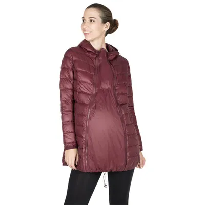 Modern Eternity Ashley Down Filled Maternity Jacket - Large - Burgundy