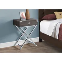 Monarch Retro Glam Rectangular Accent Table with Drawer - Dark Taupe