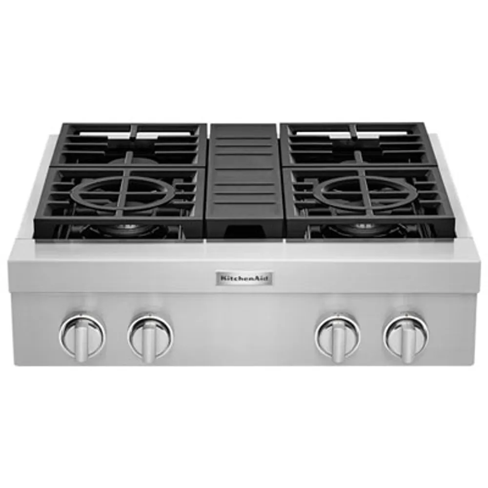 KitchenAid 30" 4-Burner Gas Cooktop (KCGC500JSS) - Stainless Steel