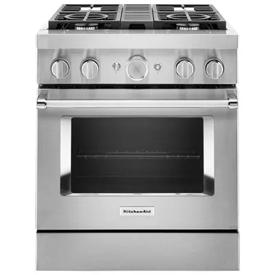 KitchenAid 30" 4.1 Cu. Ft. True Convection Freestanding Dual Fuel Range (KFDC500JSS) -Stainless Steel
