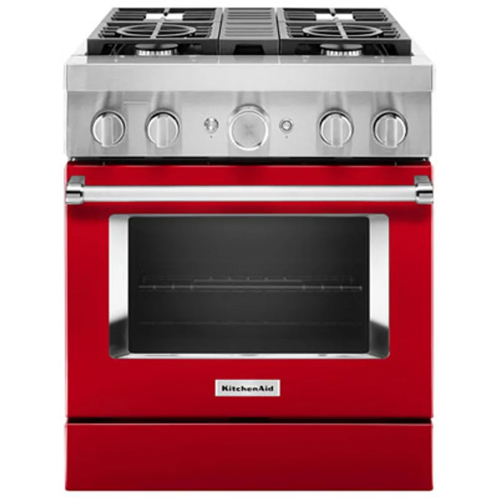 KitchenAid 30" 4.1 Cu. Ft. True Convection Freestanding Dual Fuel Range (KFDC500JPA) -Passion Red