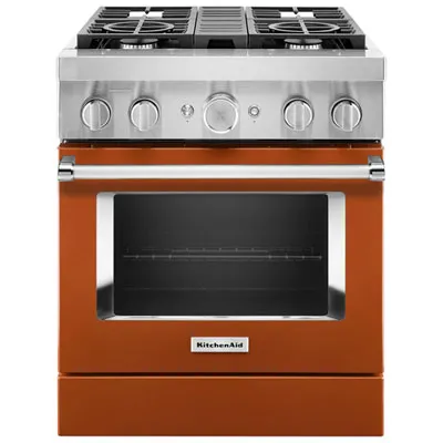 KitchenAid 30" 4.1 Cu. Ft. True Convection Freestanding Dual Fuel Range (KFDC500JSC) -Scorched Orange