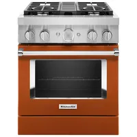 KitchenAid 30" 4.1 Cu. Ft. True Convection Freestanding Dual Fuel Range (KFDC500JSC) -Scorched Orange