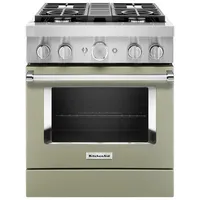 KitchenAid 30" 4.1 Cu. Ft. True Convection Freestanding Dual Fuel Range (KFDC500JAV) -Matte Avocado
