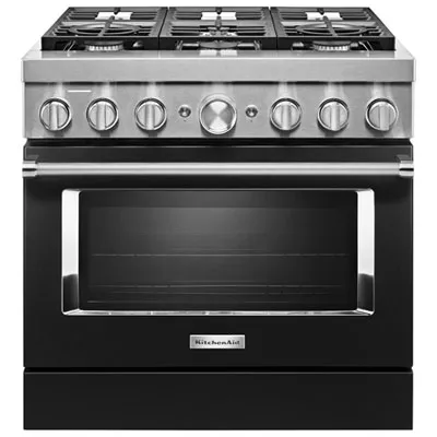 KitchenAid 36" 5.1 Cu. Ft. True Convection 6-Burner Dual Fuel Range (KFDC506JBK) -Imperial Black
