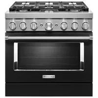 KitchenAid 36" 5.1 Cu. Ft. True Convection 6-Burner Dual Fuel Range (KFDC506JBK) -Imperial Black