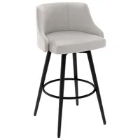 Duncan Transitional Bar Height Barstool - Pale Grey/Black