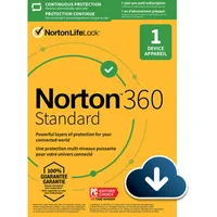 Norton 360 Standard (PC/Mac) - 1 Device - 10GB Cloud Backip - 1-Year Subscription - Digital Download