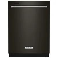 KitchenAid 24" 44dB Built-In Dishwasher with Stainless Steel Tub (KDTM404KBS) - Black Stainless