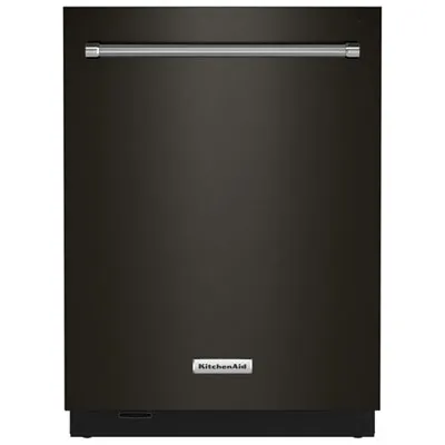 KitchenAid 24" 44dB Built-In Dishwasher with Stainless Steel Tub (KDTM604KBS) - Black Stainless
