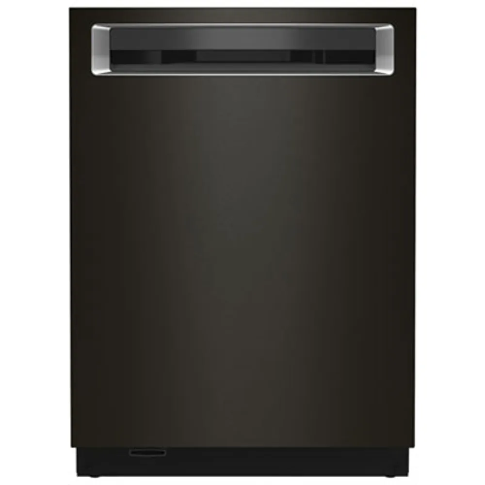 KitchenAid 24" 44dB Built-In Dishwasher with Stainless Steel Tub (KDPM804KBS) - Black Stainless