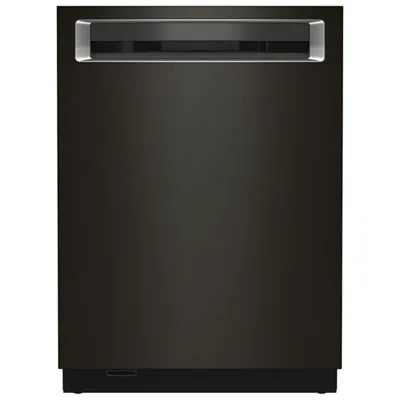 KitchenAid 24" 44dB Built-In Dishwasher with Stainless Steel Tub (KDPM804KBS) - Black Stainless