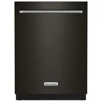 KitchenAid 24" 44dB Built-In Dishwasher with Stainless Steel Tub (KDTM804KBS) - Black Stainless