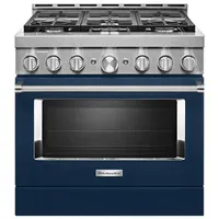 KitchenAid 36" 5.1 Cu. Ft. True Convection 6-Burner Freestanding Gas Range (KFGC506JIB) - Ink Blue