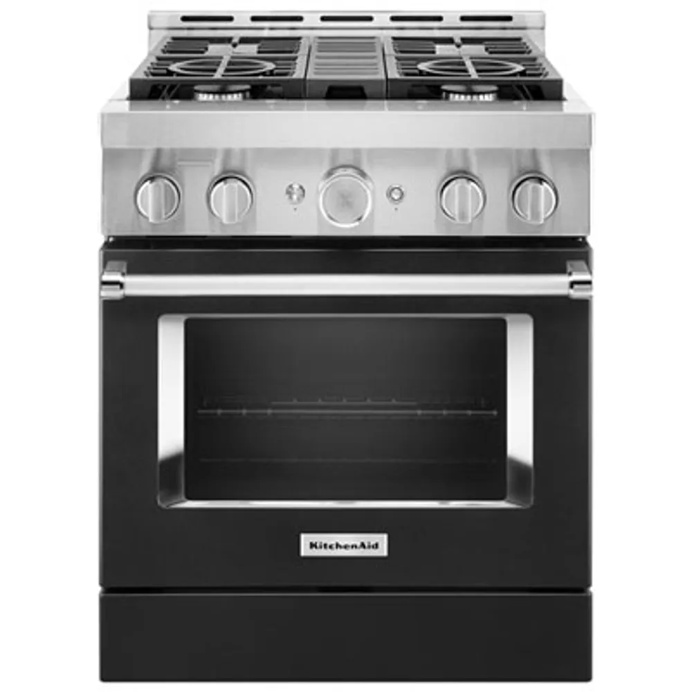 KitchenAid 30" 4.1 Cu. Ft. True Convection Freestanding Gas Range (KFGC500JBK) - Black
