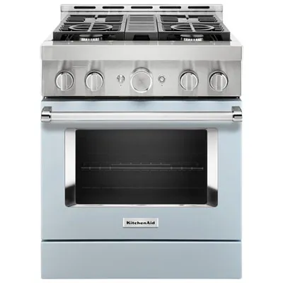 KitchenAid 30" 4.1 Cu. Ft. True Convection Freestanding Gas Range (KFGC500JMB) - Misty Blue