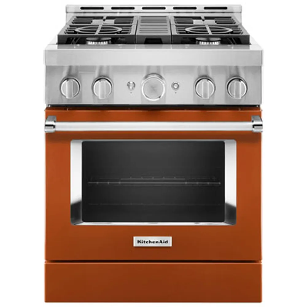 KitchenAid 30" 4.1 Cu. Ft. True Convection Freestanding Gas Range (KFGC500JSC) - Orange