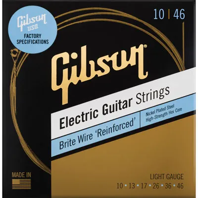 Gibson Brite Wire Reinforced 0.01 - 0.046 Light Gauge Electric Guitar Strings (SEG-BWR10)