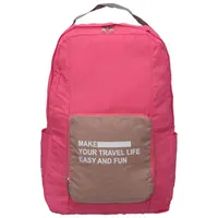 Nicci Foldable Travel Backpack - Rose Red