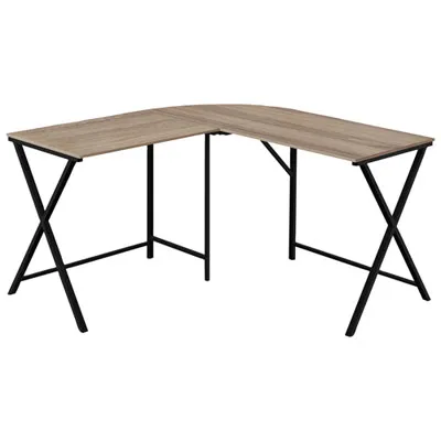 Monarch Corner Computer Desk - Dark Taupe/Black