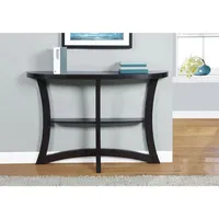 Monarch Contemporary Rectangular Console Table with Half Moon Shape - Cappuccino