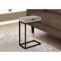 Monarch Modern Rectangular C-Shape End Table With Drawer