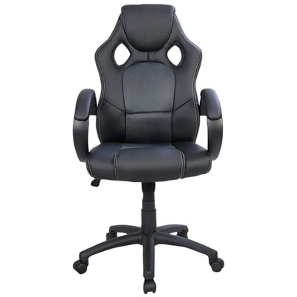 TygerClaw Ergonomic High-Back Bonded Leather Gaming Chair - Black