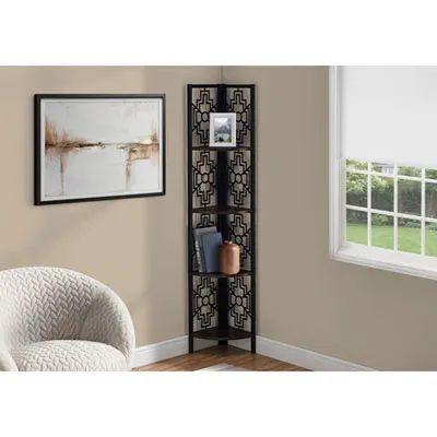 Monarch 62" 4-Shelf Metal Corner Bookcase