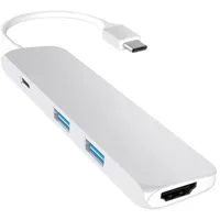 Satechi Slim 4-Port USB-C Multi-Port Adapter with 4K HDMI (ST-CMAS) - Silver