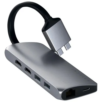 Satechi 6-Port USB-C Dual Multimedia Adapter (ST-TCDMMAM) - Space Grey