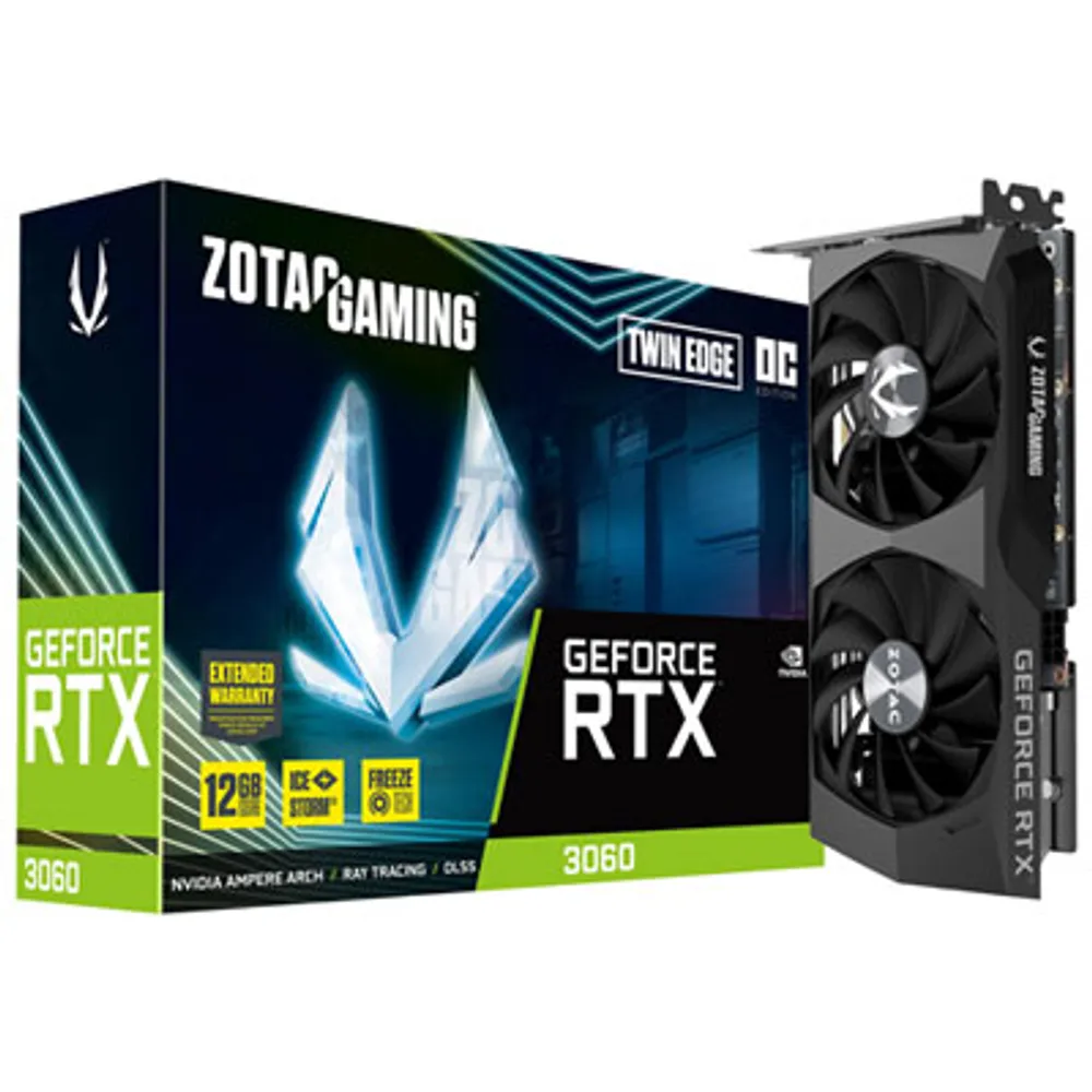 ZOTAC NVIDIA GeForce RTX 3060 Twin Edge OC 12GB GDDR6 Video Card