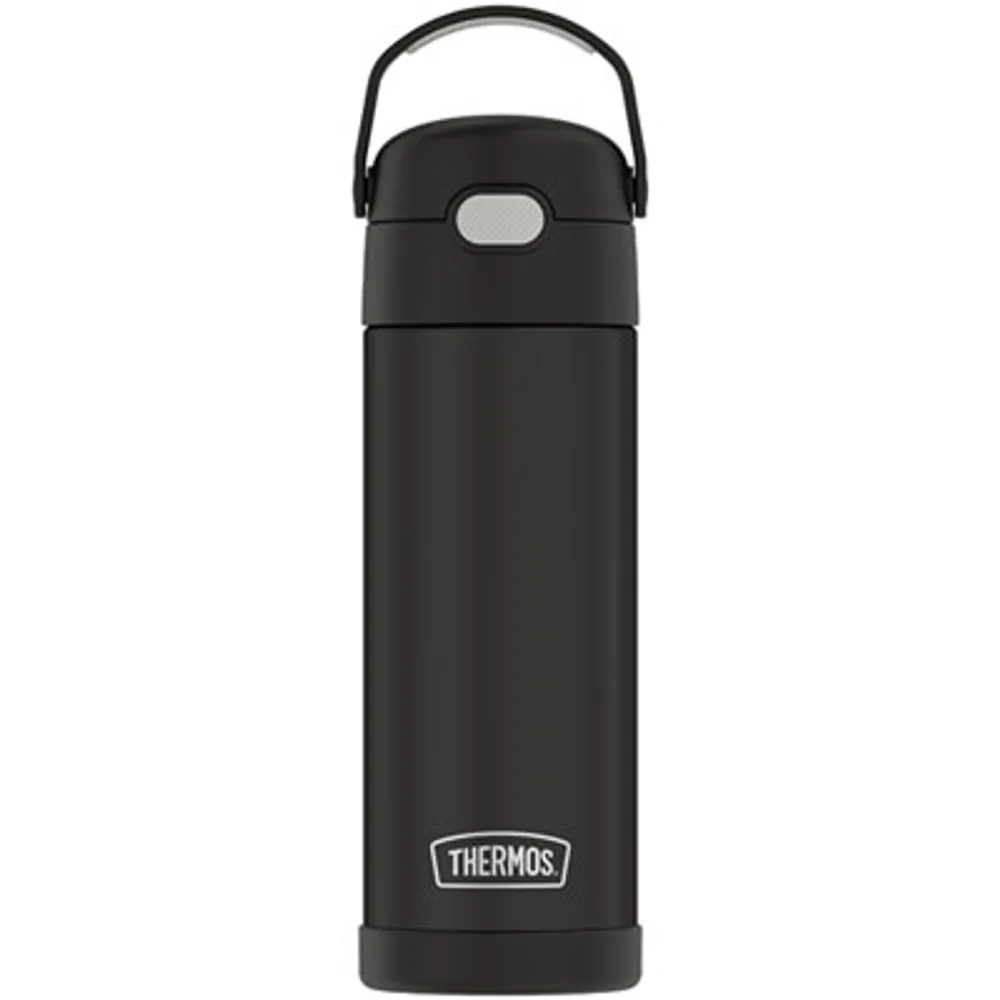 Thermos FUNtainer 350ml (12 oz.) Stainless Steel Water Bottle with Pop-up Straw - Black