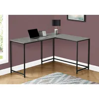 Monarch Corner 58.25"W Computer Desk - Grey/Black