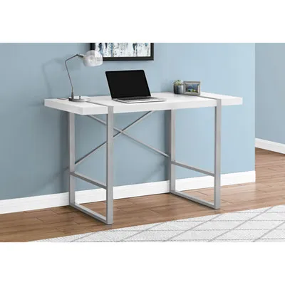 Monarch 49"W Computer Desk - White/Silver