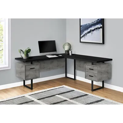 Monarch Corner 71"W Computer Desk with 3 Drawers