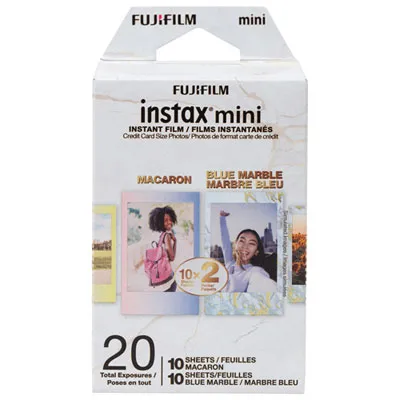 Fujifilm Instax Mini 2-Pack Instax Film - 20 Sheets - Blue Marble/Macaron
