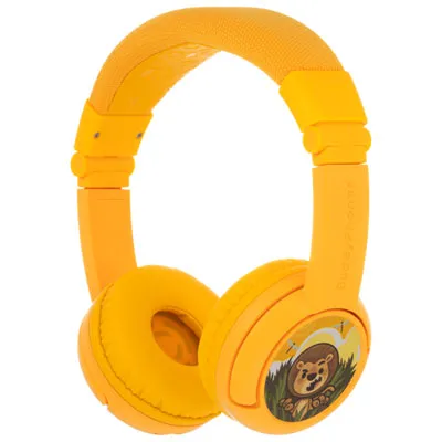 BuddyPhones PLAY+ (Plus) On-Ear Sound Isolating Bluetooth Headphones - Sun Yellow