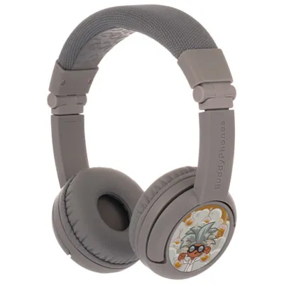 BuddyPhones PLAY+ (Plus) On-Ear Sound Isolating Bluetooth Headphones - Grey Matter