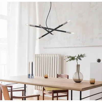 Felix Modern-Industrial Chandelier - Brushed Nickel