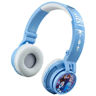 KIDdesigns Frozen 2 Over-Ear Noise Cancelling Bluetooth Kids Headphones - Blue