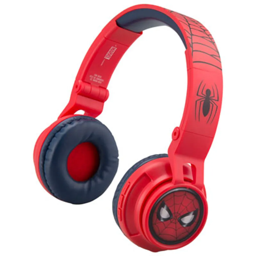 KIDdesigns Spider-Man Over-Ear Noise Cancelling Bluetooth Kids Headphones - Red