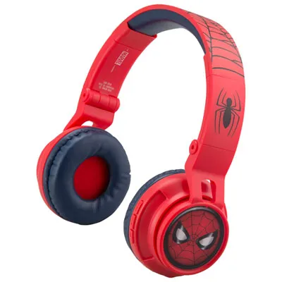 KIDdesigns Spider-Man Over-Ear Noise Cancelling Bluetooth Kids Headphones - Red