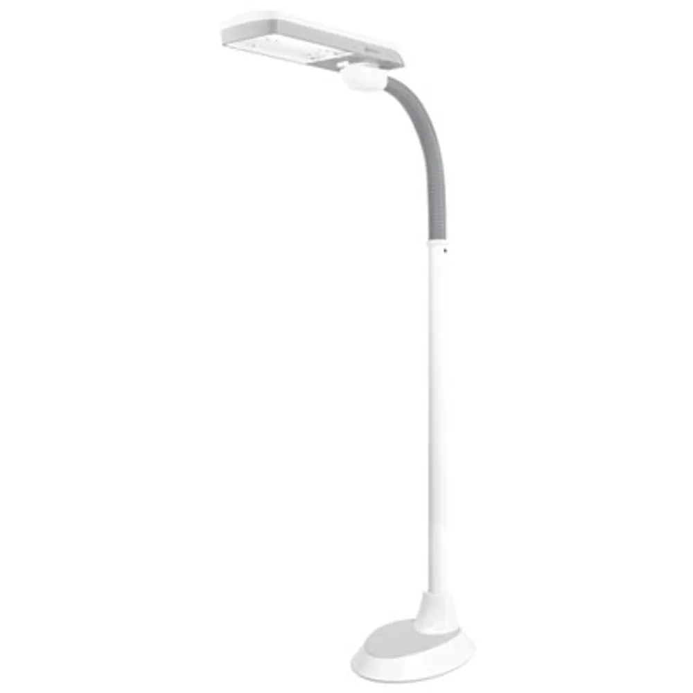 OttLite PivotingShade Traditional LED Floor Lamp - White