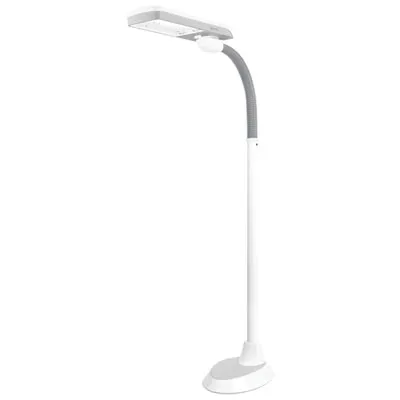 OttLite PivotingShade Traditional LED Floor Lamp - White