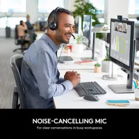 Logitech H390 Wired Headset with Noise Cancelling Microphone - Black