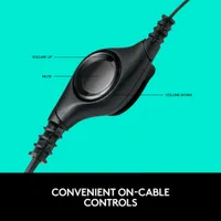 Logitech H390 Wired Headset with Noise Cancelling Microphone - Black