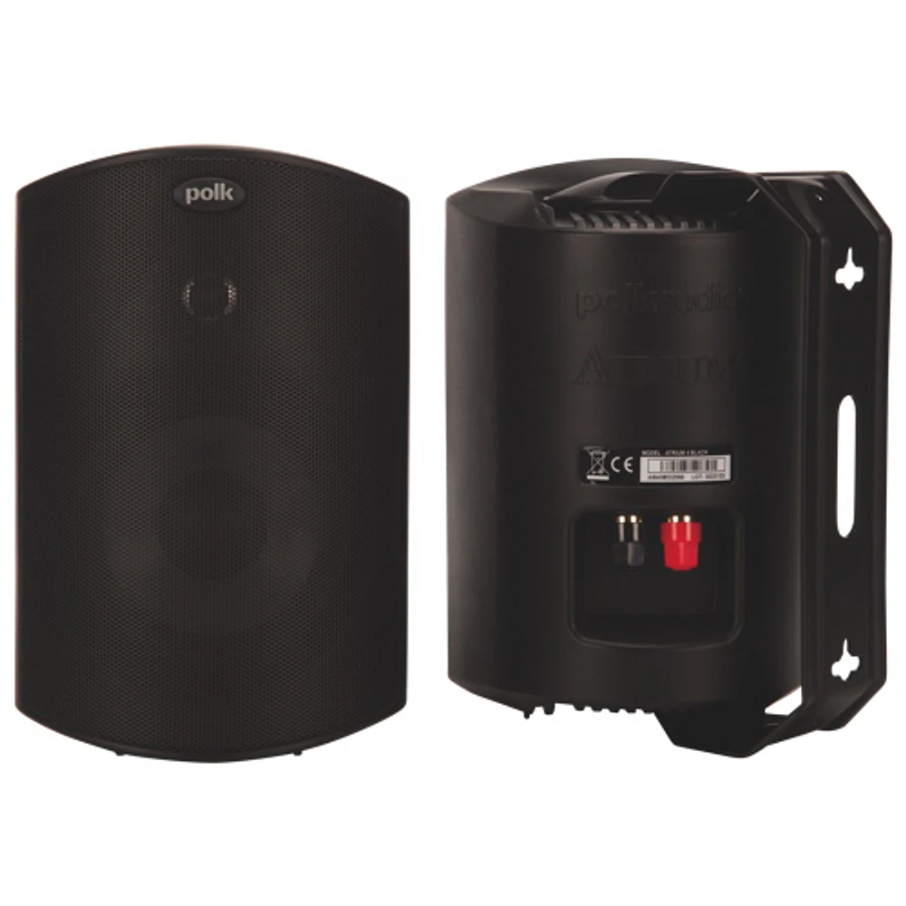Haut-parleur d'extérieur 80 watts Atrium 4 à l'épreuve des intempéries de Polk Audio - Noir - Paire