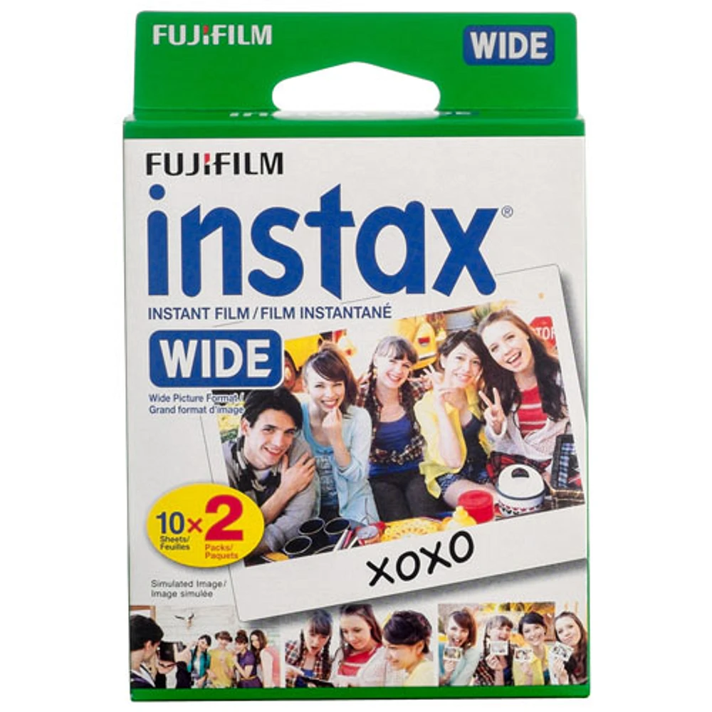 2 paquets de films à développement instantané pour Instax Wide de Fujifilm - 20 feuilles