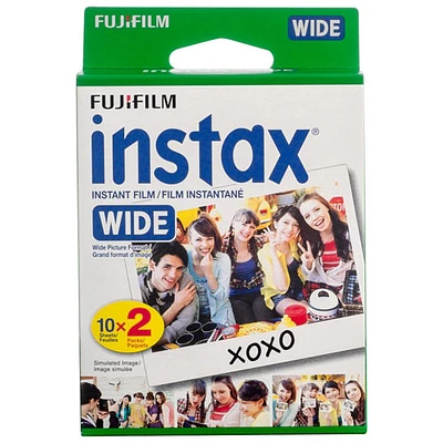 2 paquets de films à développement instantané pour Instax Wide de Fujifilm - 20 feuilles